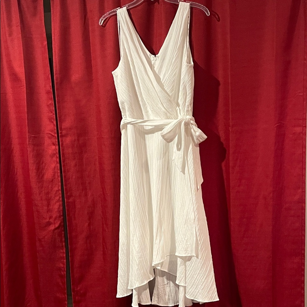 DKNY White High Low Sleeveless Lined Dress 8 - Picture 2 of 11